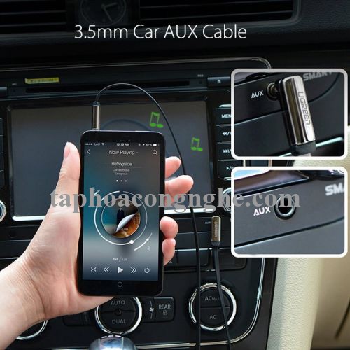 Ugreen 10731 5M màu Đen Cáp âm thanh 2 đầu 3.5mm dương dây dẹt 10731 30010731